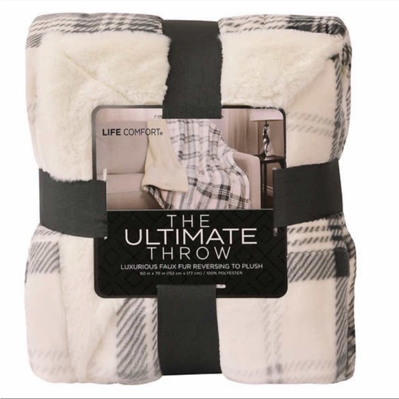 Life Comfort Bedding Life Comfort Ultimate Faux Fur Throw Gray